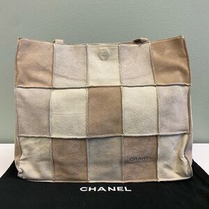 Chanel patchwork suede tote